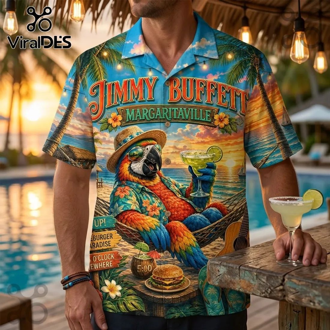 Jimmy Buffett Margaritaville Tropical Summer Hawaiian Shirt