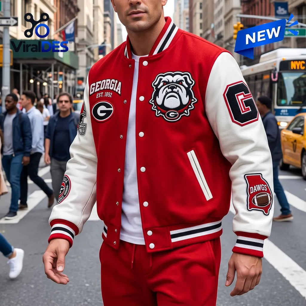 Georgia Bulldogs Mascot Baseball Jacket