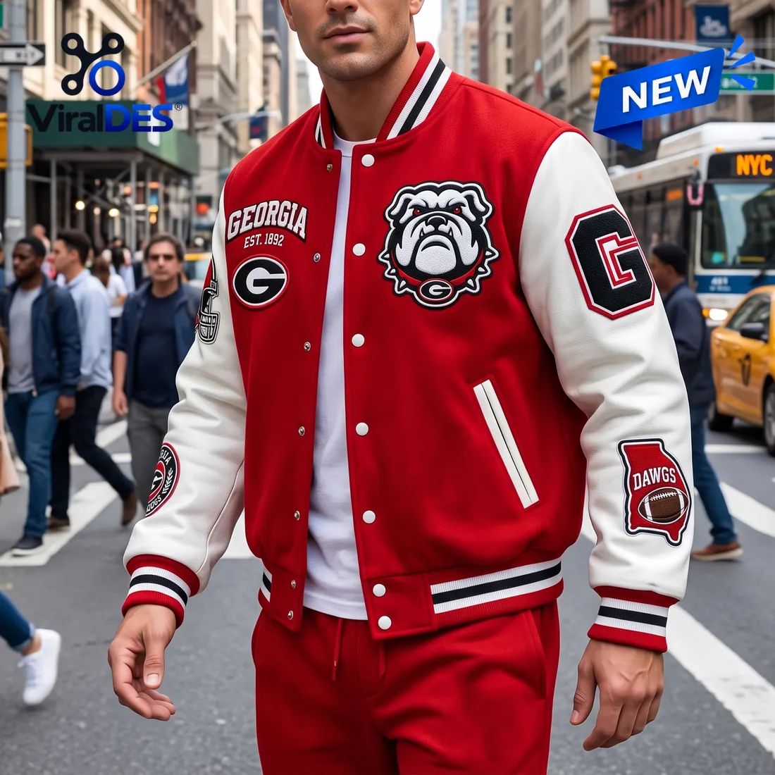 Georgia Bulldogs Mascot Baseball Jacket