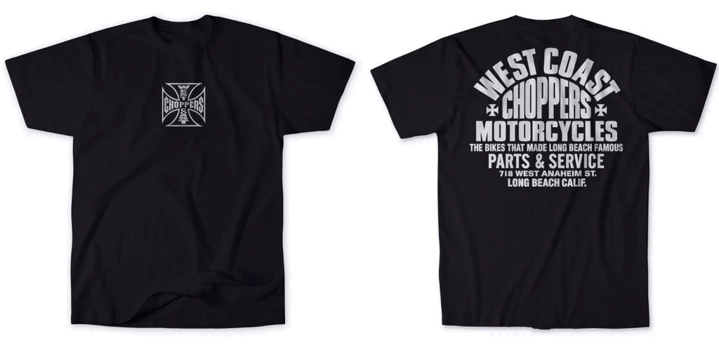 West Coast Choppers Parts Reprint Tee Black Mens Motorcycle Streetwear Tee S-5XL