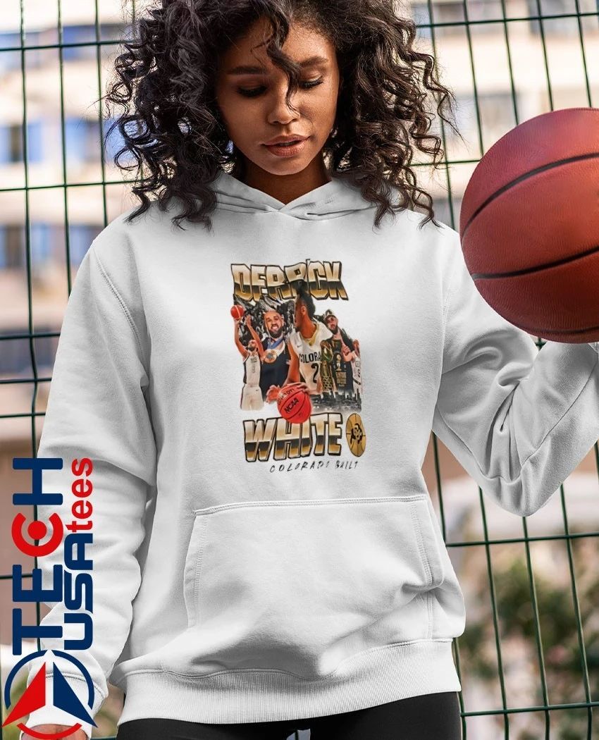 Colorado Buffaloes Coach Tad Boyle wearing Derrick White Colorado Built shirt