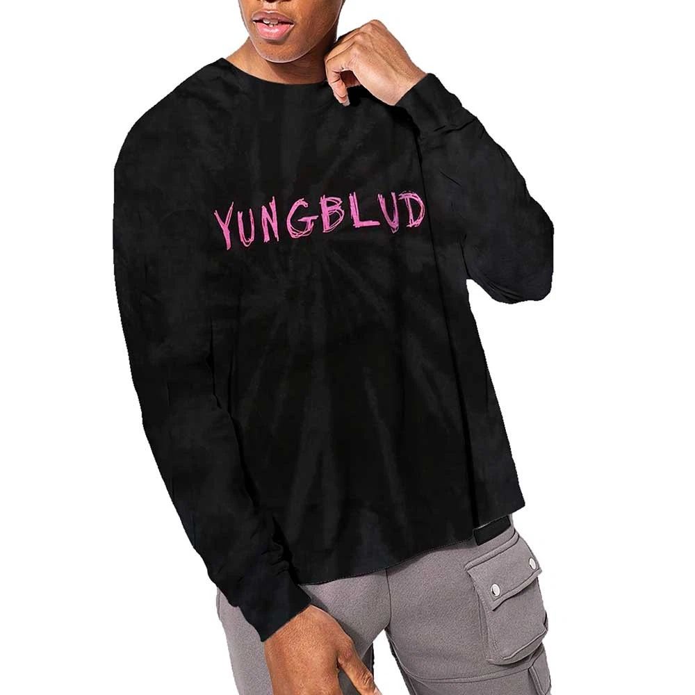 Yungblud Long Sleeve T-Shirt: Scratch Logo (Wash Collection) OFFICIAL NEW