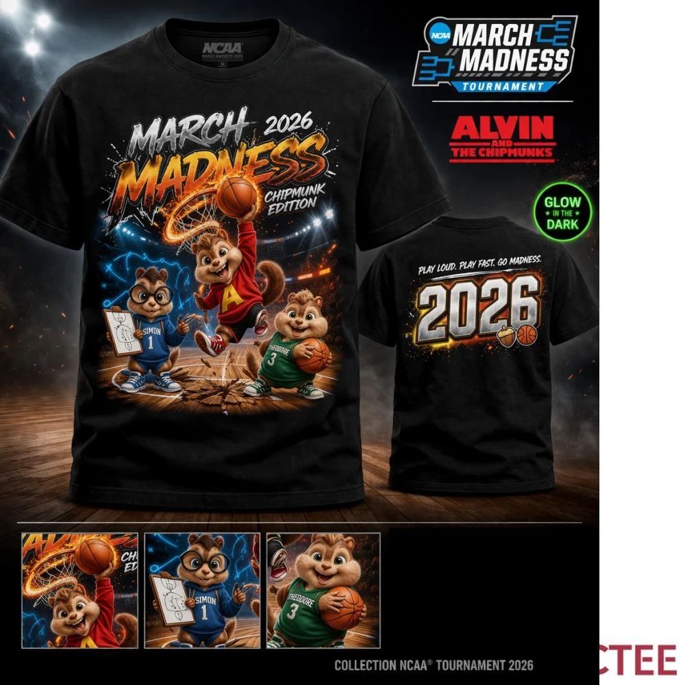 NKCtees Alvin and the Chipmunks NCAA 2026 Tournament Shirt – Funny Basketball Fan Tee