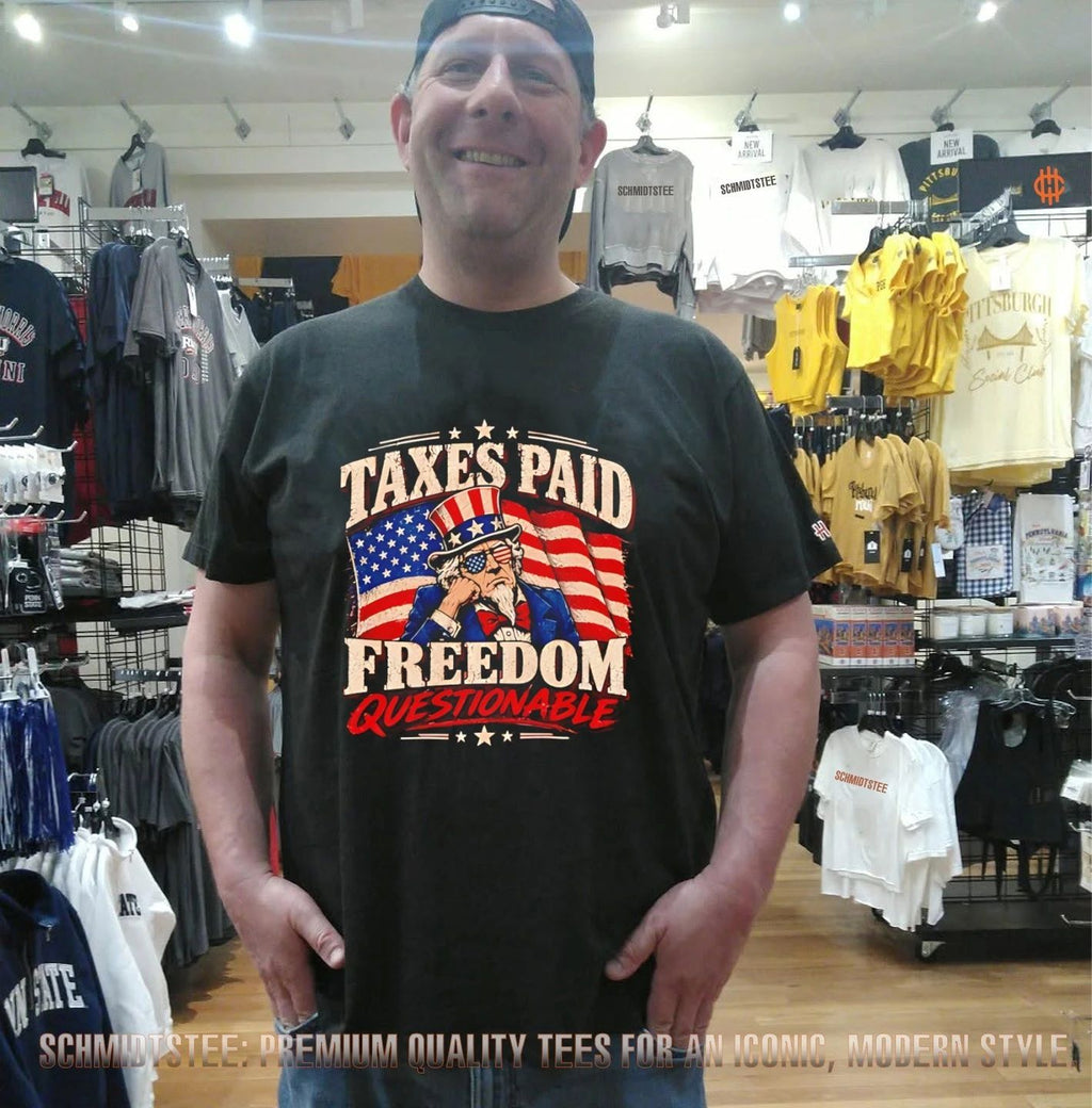 Taxes Paid Freedom Questionable USA flag shirt