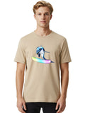 Dolphin-Surfing-1 Mens Graphic Tee, 100% Cotton, Casual Summer Wear