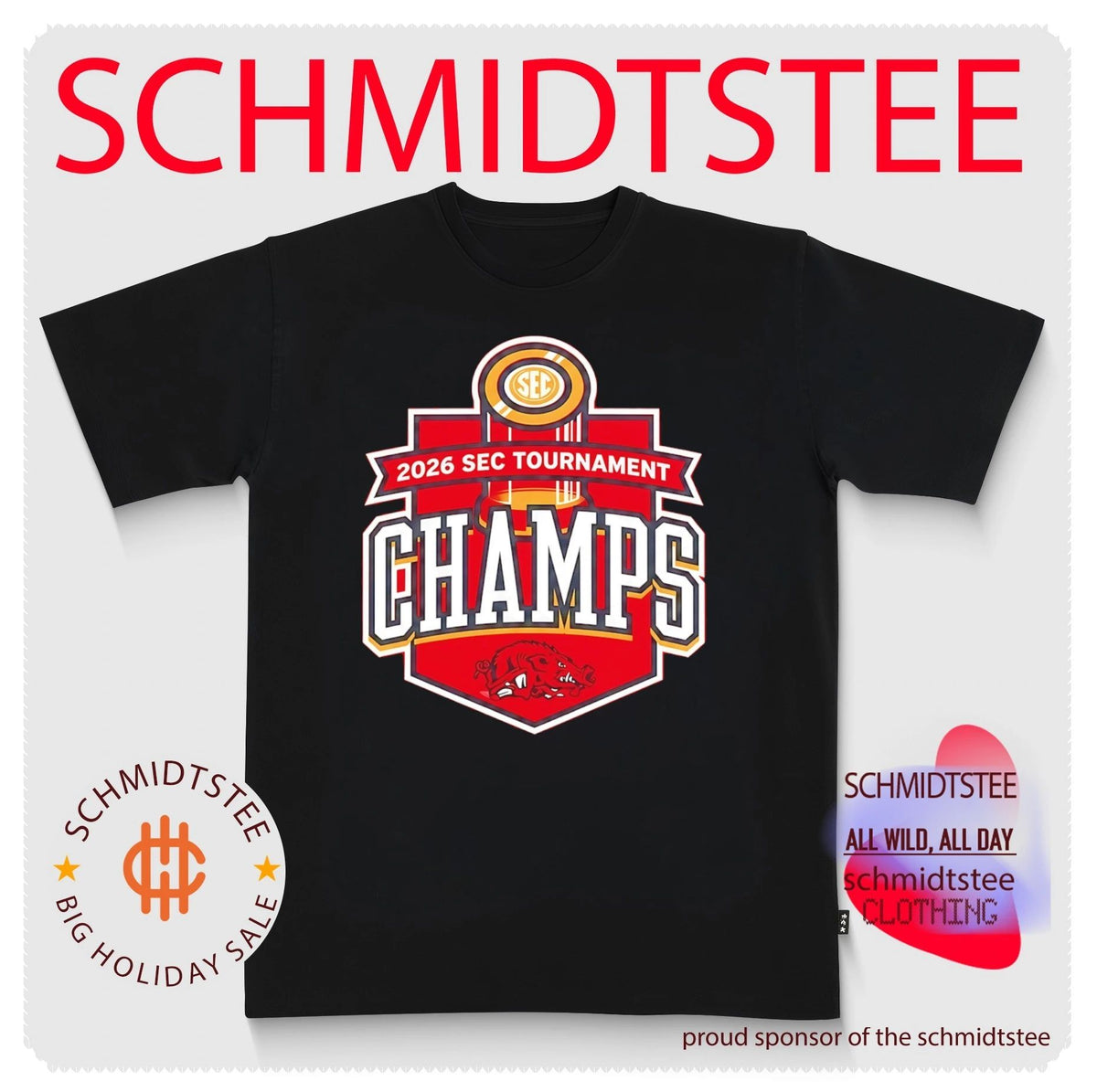 Arkansas Razorbacks Men’s Basketball 2026 Sec Tournament Champs shirt