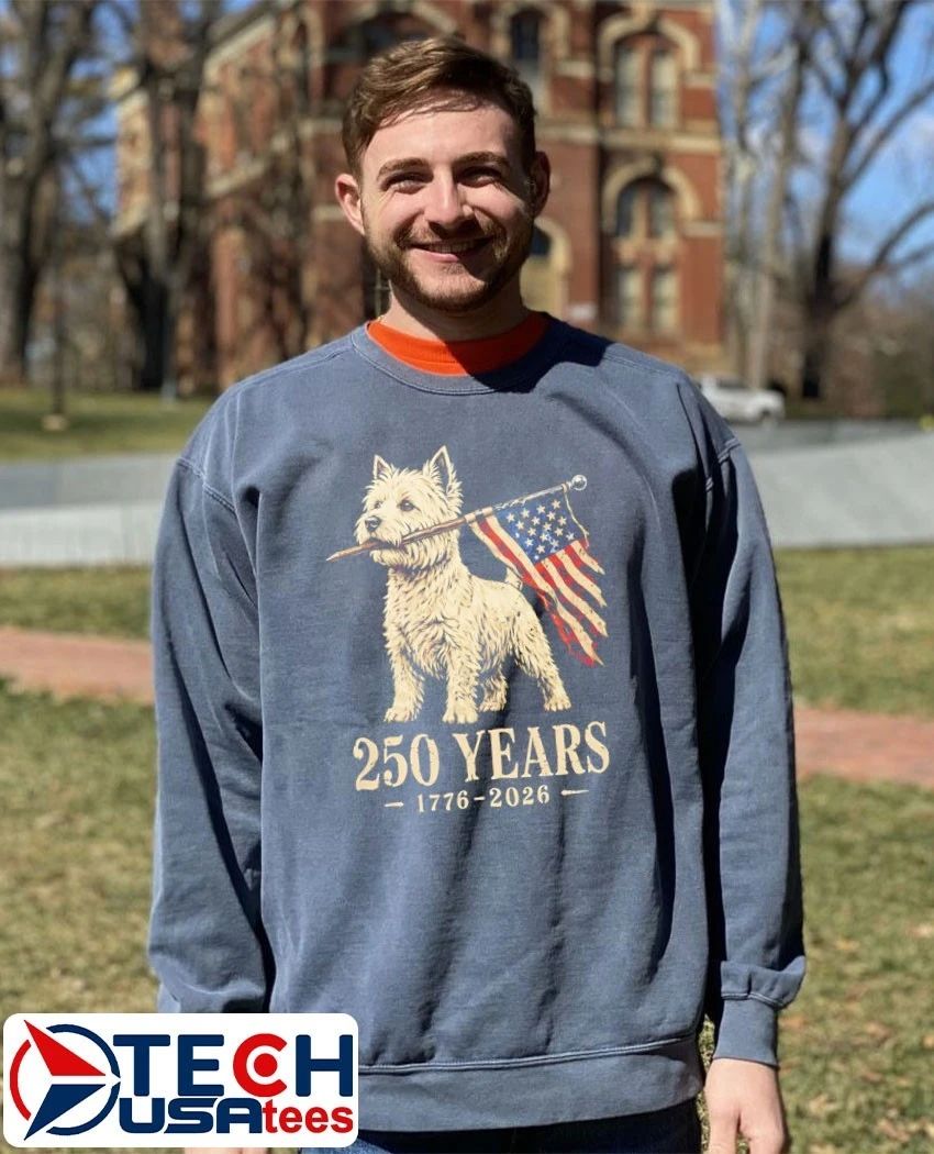 Westie Dog 250 Years 1776-2026 American Patriotic flag shirt