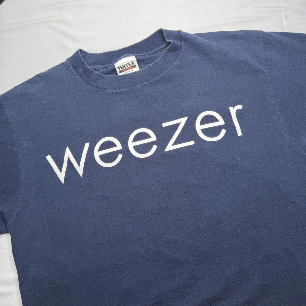 VTG Men L Weezer 1994 Winterland Productions Rock Express T Shirt Navy Tultex US