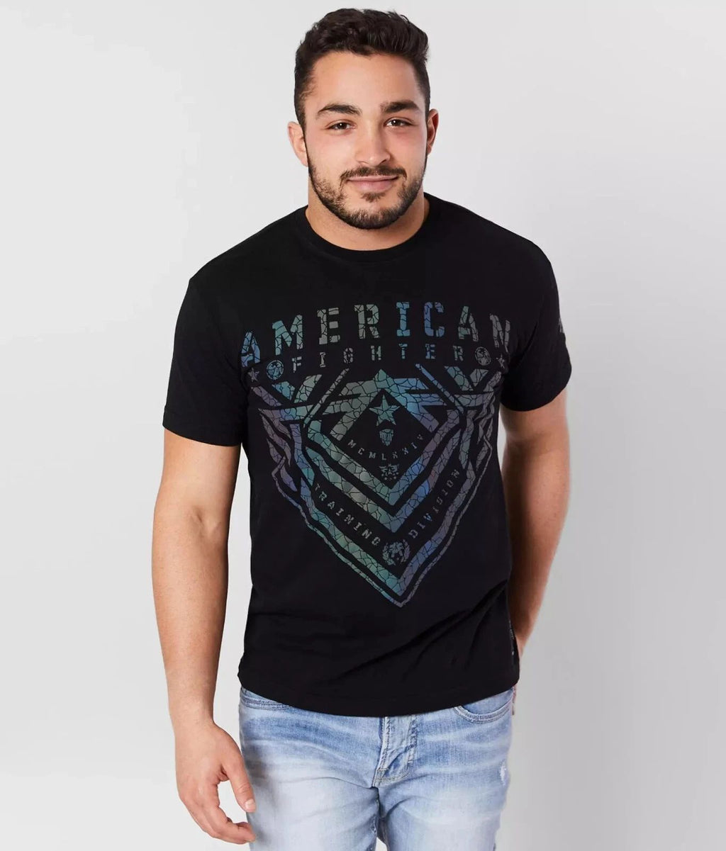 Men's American Fighter Parkside Y2K Premium Athletic MMA Black T-Shirt XS-4XL