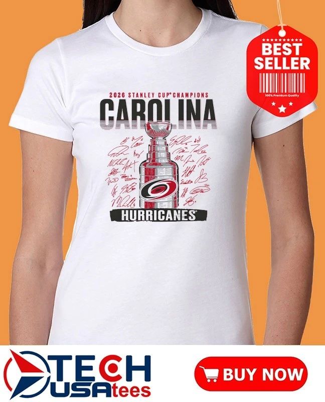 Carolina Hurricanes 2026 NHL Stanley Cup Champions Roster signature shirt