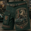 Porsche Motorsport Embossed Cargo Casual Shorts