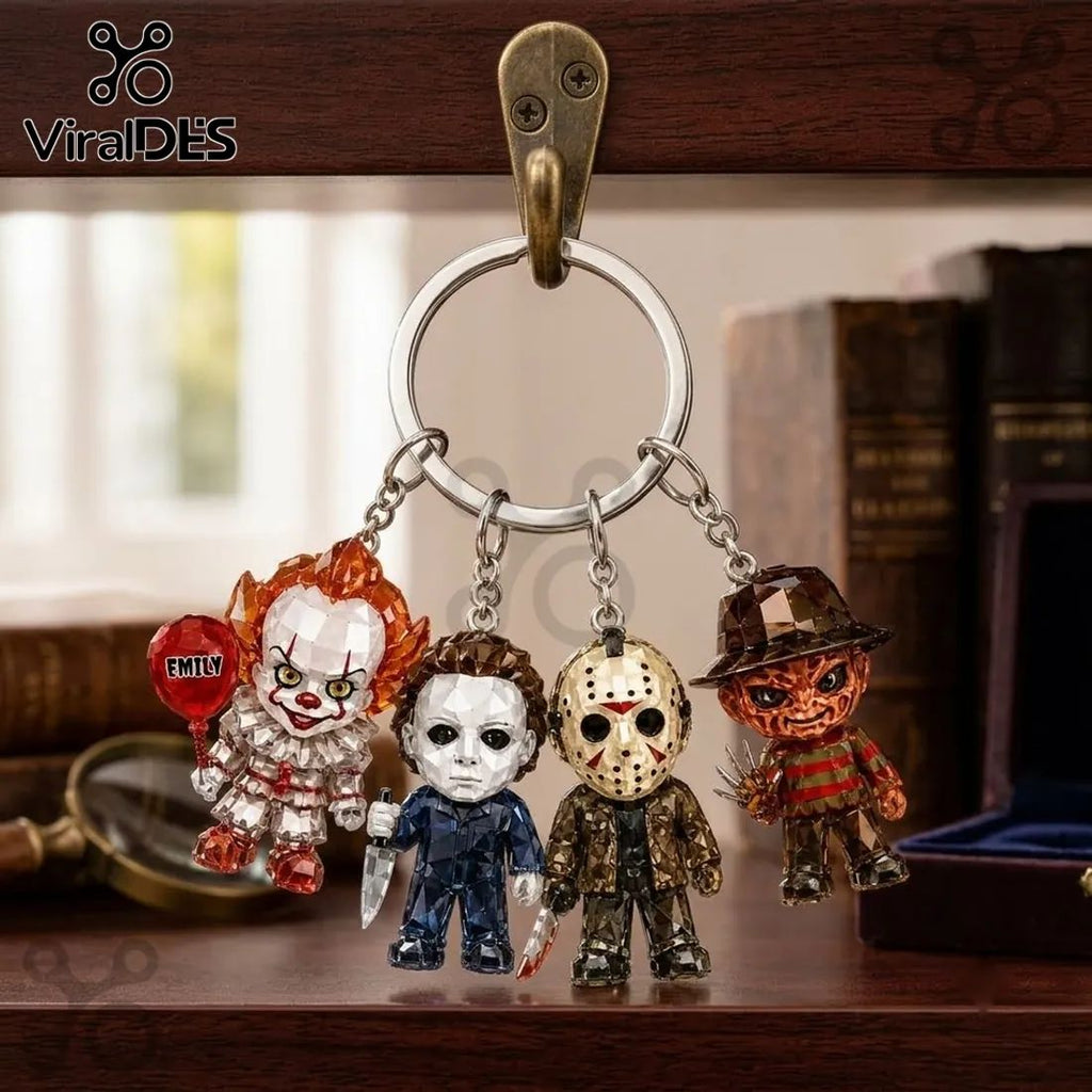 Personalized Horror Movie Characters Crystal Figurine Keychain
