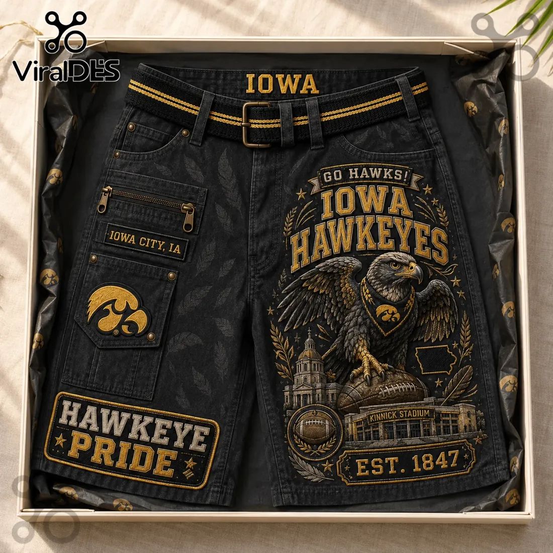 Iowa Hawkeyes Kinnick Stadium Casual Shorts