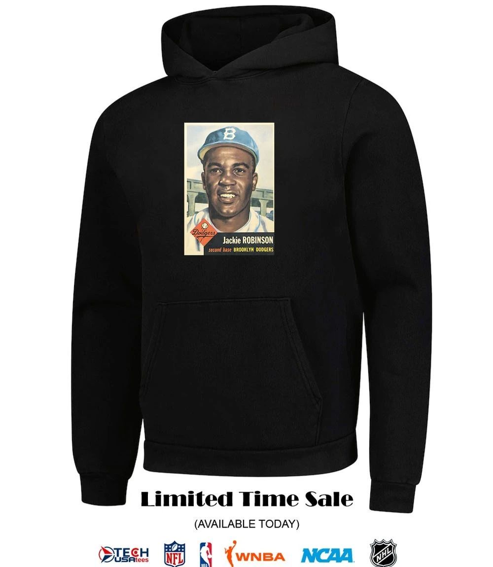 Jackie Robinson Brooklyn Dodgers Topps Baseball card T-shirt