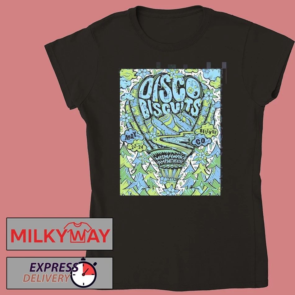 The Disco Biscuits Bellvue Colorado 2026 Venue Poster At Mishawaka Amphitheatre From May 22 To 24 2026 T-Shirt