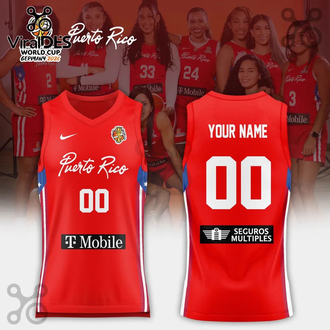 Puerto Rico Basketball 2026 FIBA Women World Cup Red Jersey