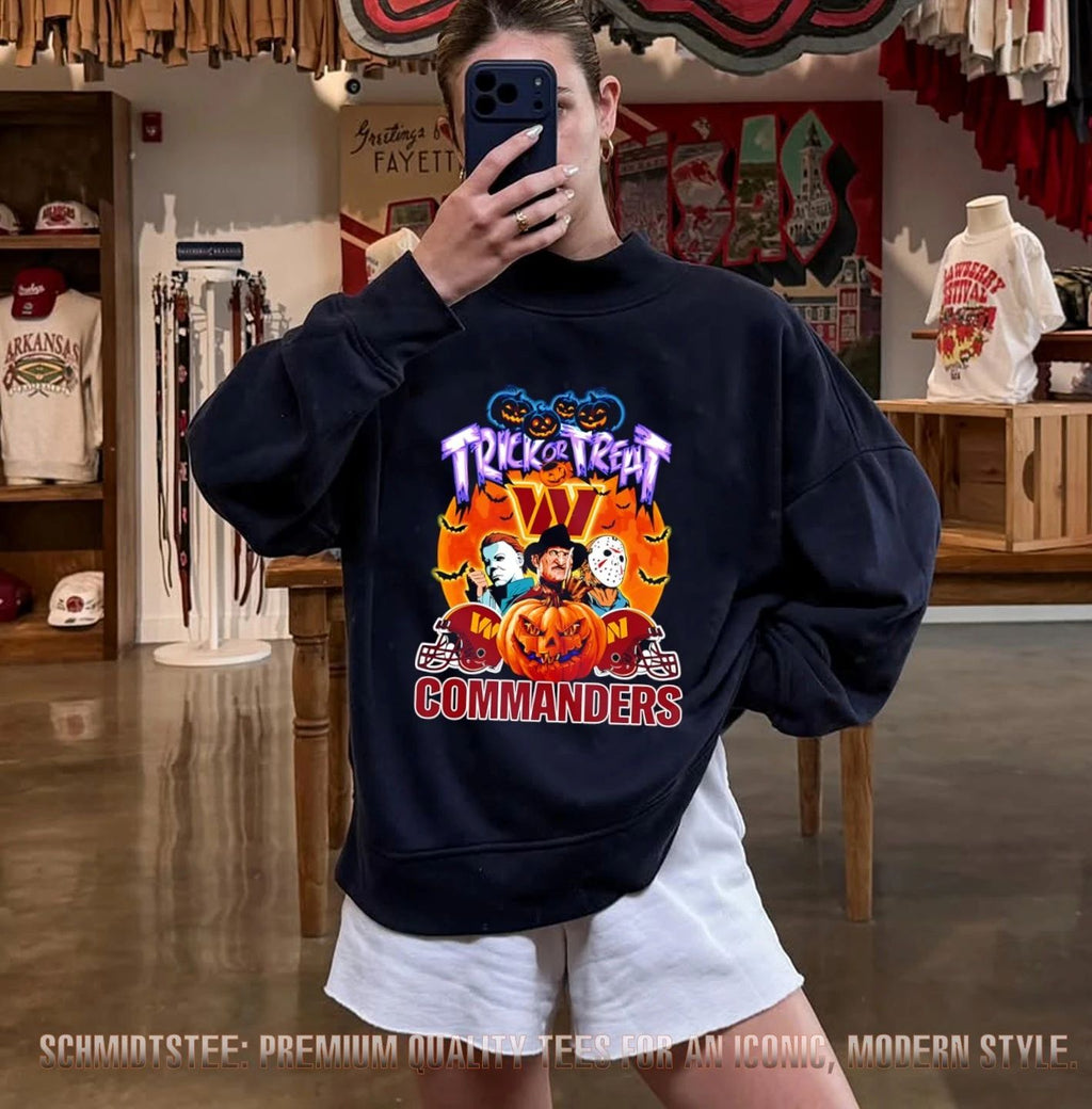 Washington Commanders x Trick Or Treart Horror characters Halloween shirt