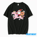 Santa Riding Pink Unicorn Christmas Night Tshirts Sweater