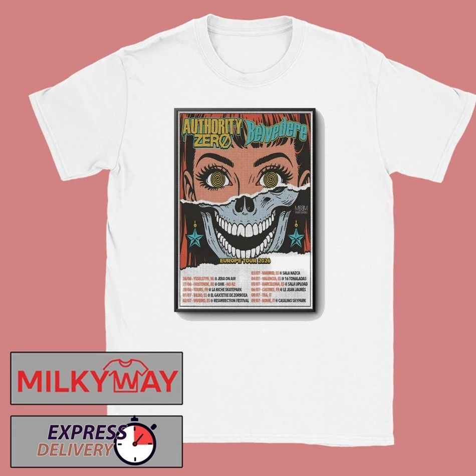 Authority Zero And Belvedere EU 2026 Tour Poster shirt