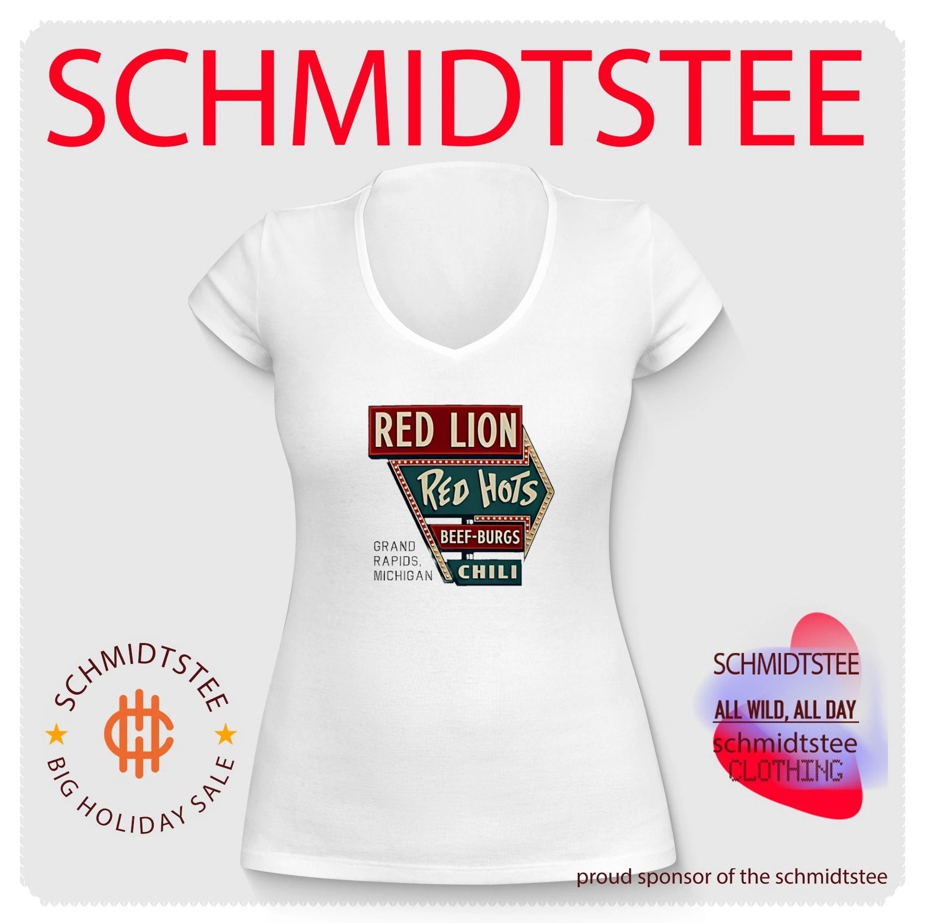 Red Lion Red Hots restaurant based in Grand Rapids Michigan graphic shirt