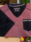 Distortion V Neck T Shirt Men's Size Medium Red And Black