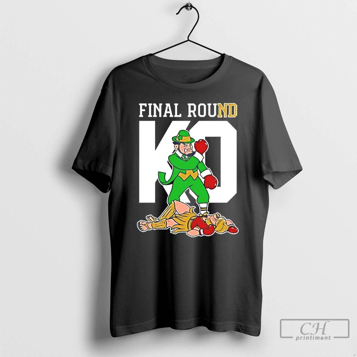 Classic Notre Dame Fighting Irish Knock Out Usc Trojans Final Round Mascot T Shirts