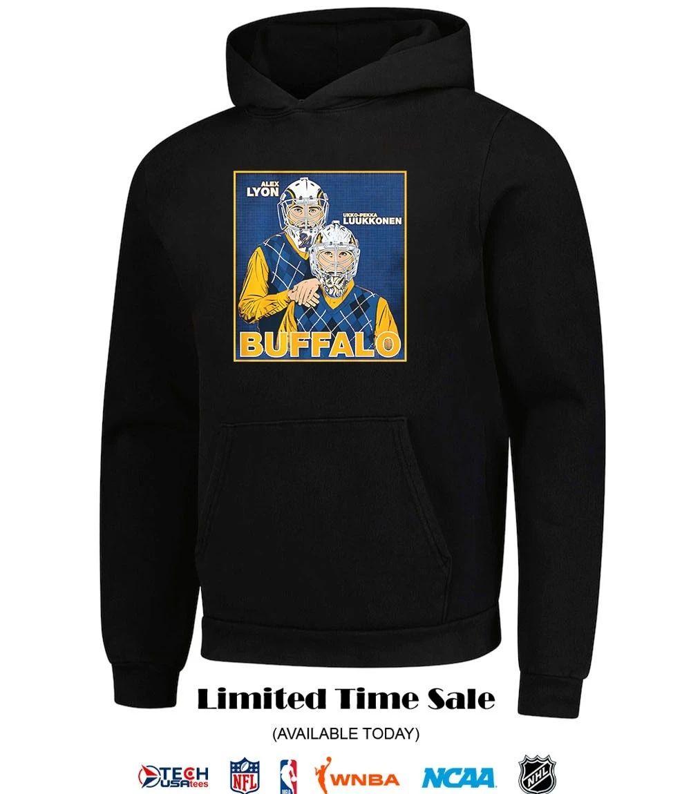 Alex Lyon and Ukko-Pekka Luukkonen Buffalo Sabres Step Brothers Family portrait shirt