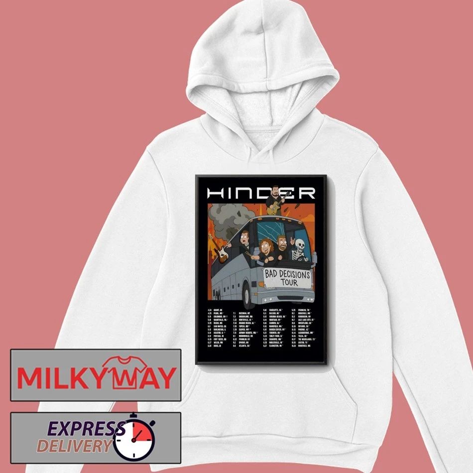 Hinder Bad Decisions Tour 2026 Poster Limited shirt
