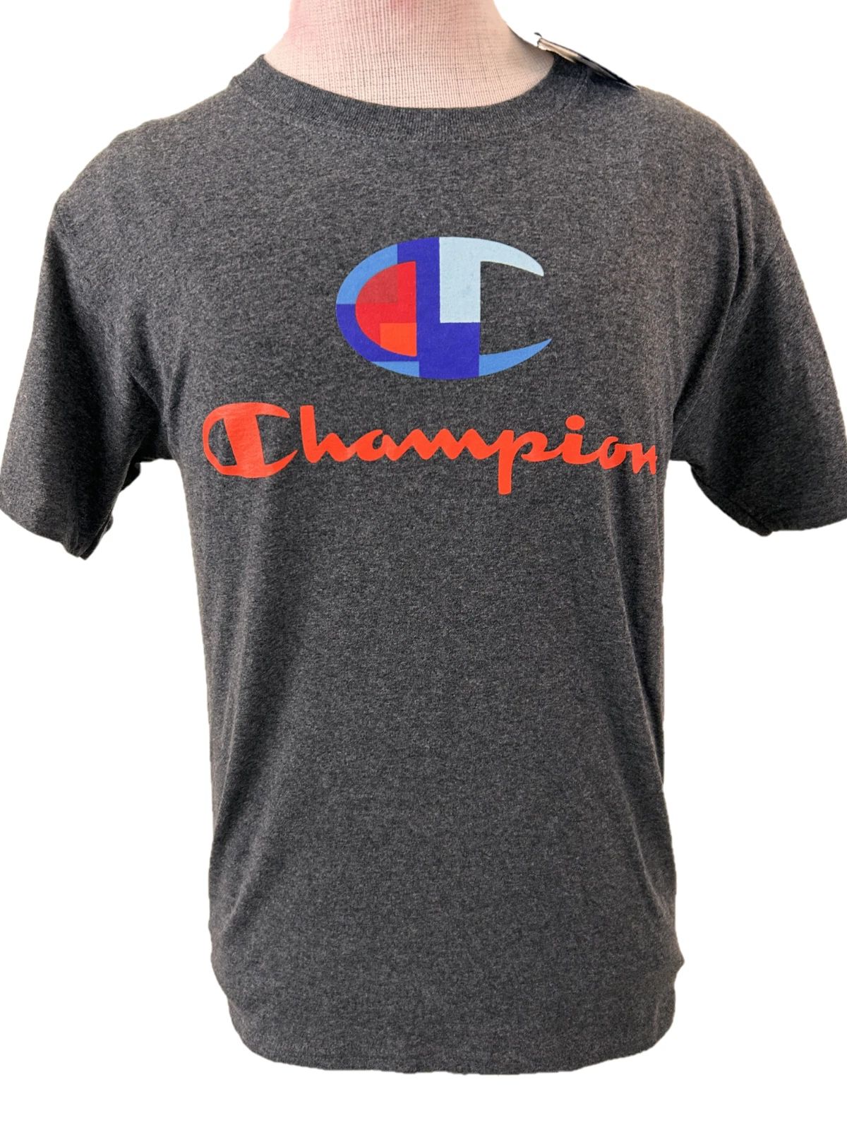 Champion T shirt size S NEW short sleeve heather gray mens colored logo small