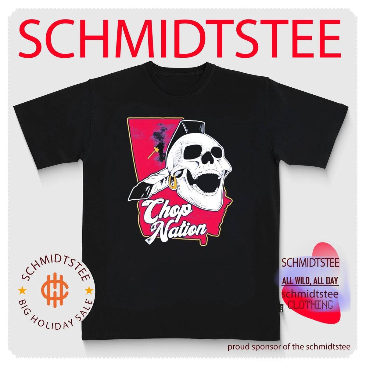 Atlanta Braves Chop Nation baseball skull shirt