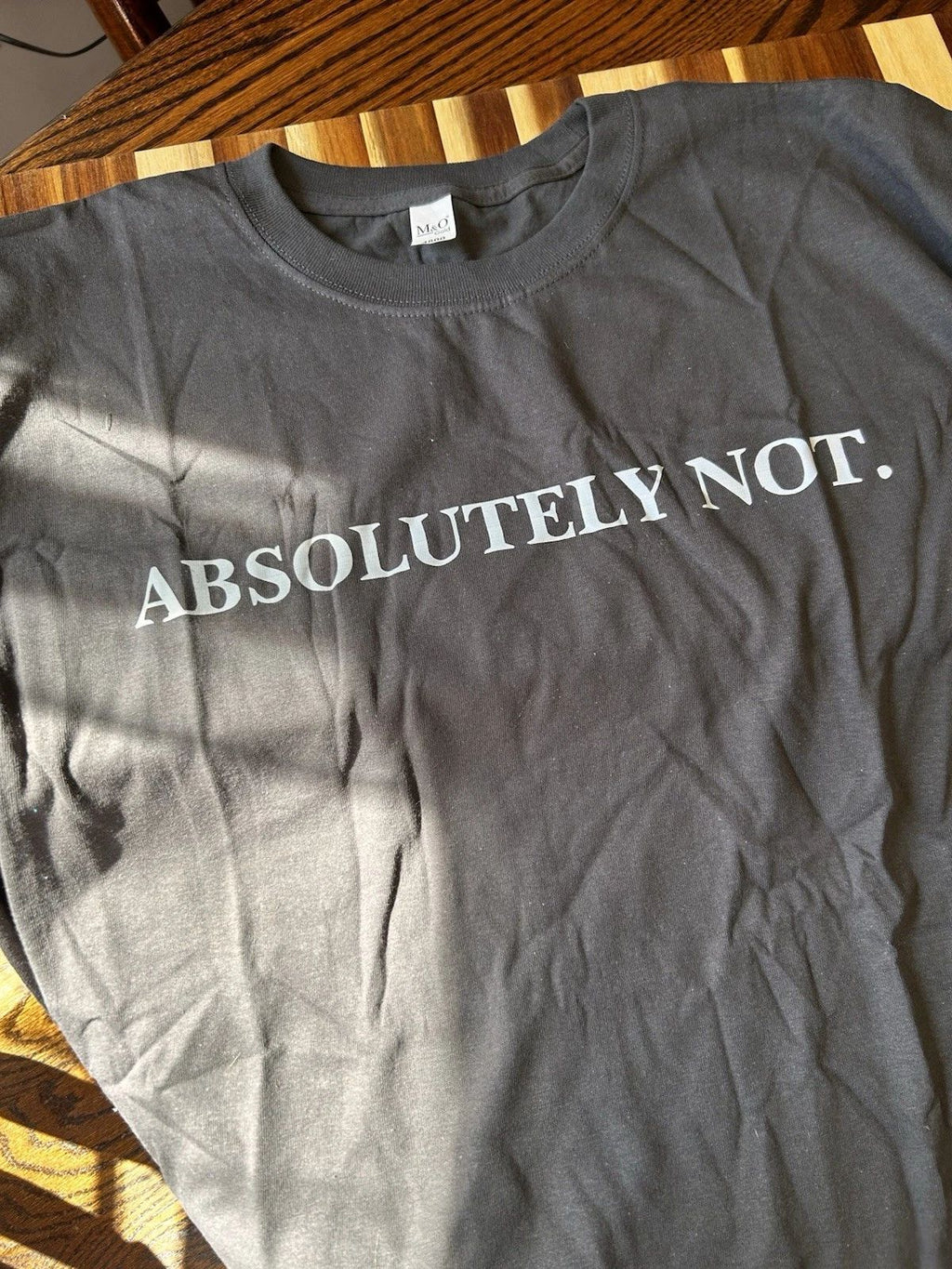 M&O Gold 4800 Men's Black Cotton Graphic Print T-Shirt 'Absolutely Not'