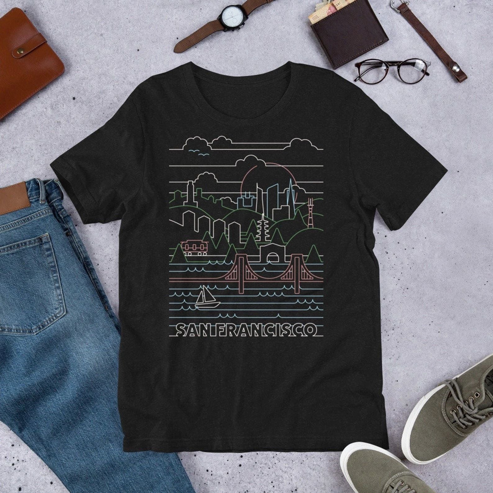 Vintage Francisco Design Shirt Travel Gift California Holiday Trip Souvenir Tee