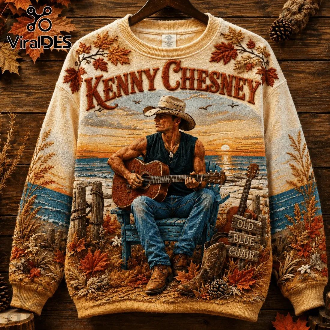 Kenny Chesney Old Blue Chair Ugly Sweater