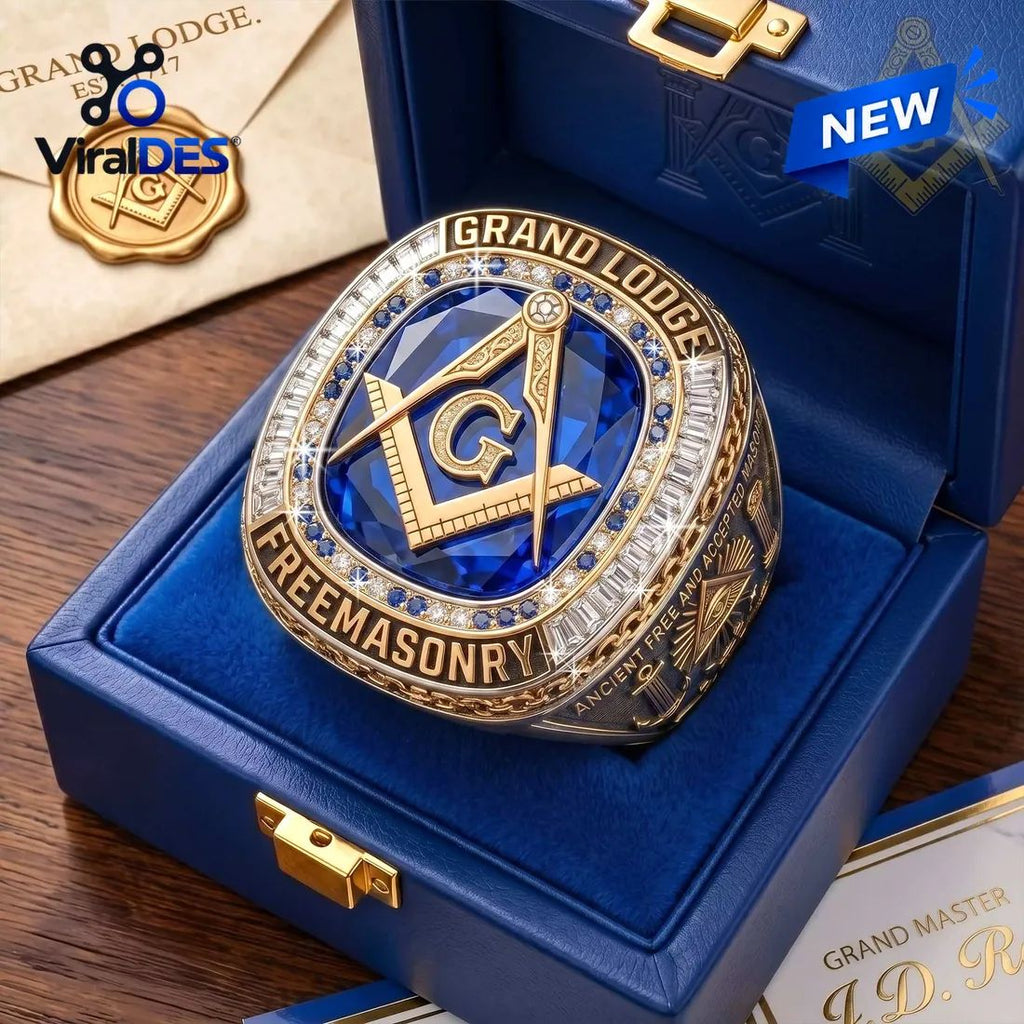Freemason Square and Compasses Ring