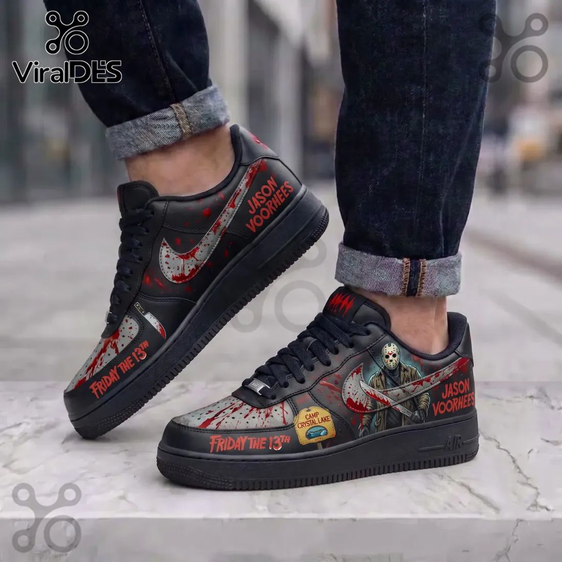 Jason Voorhees Horror Movie Custom Air Force 1 Shoes