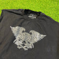Y2K Grey Star Skull Eagle Cutoff Tank Top L Black Biker Punk Mexico Muscle Tee