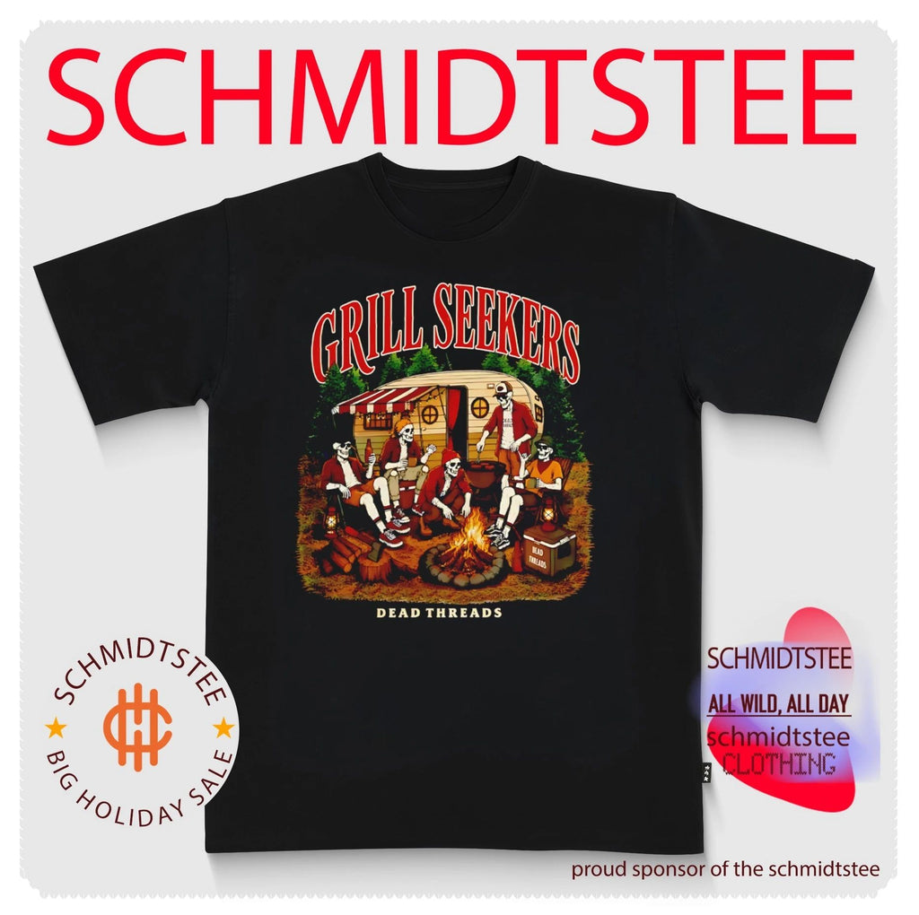 Dead Threads Merch Grill Seekers Skeleton Halloween shirt
