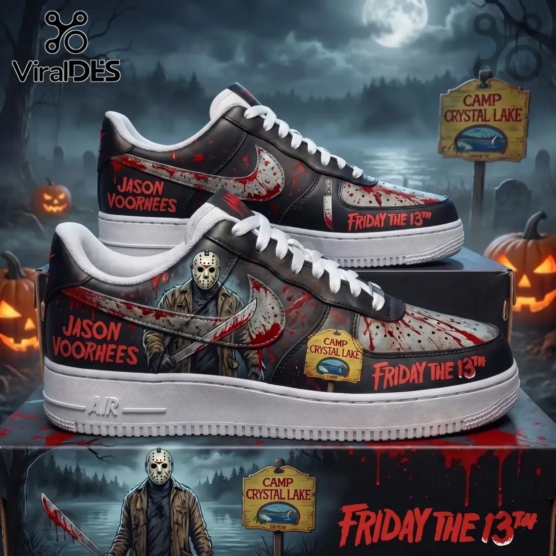 Jason Voorhees Friday The 13th Custom Air Force 1 Sneakers