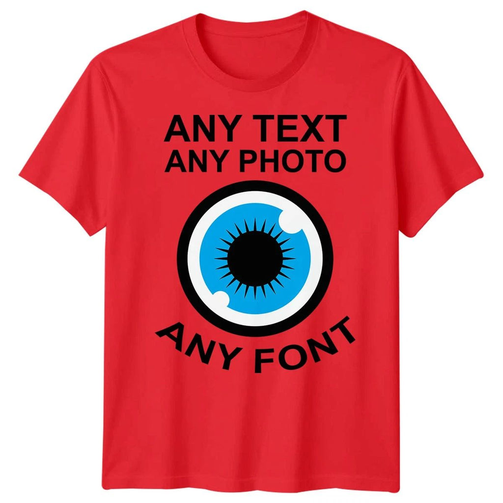 Custom Personalised T-Shirt Your Photo Your Text Design Any Font For Men Women