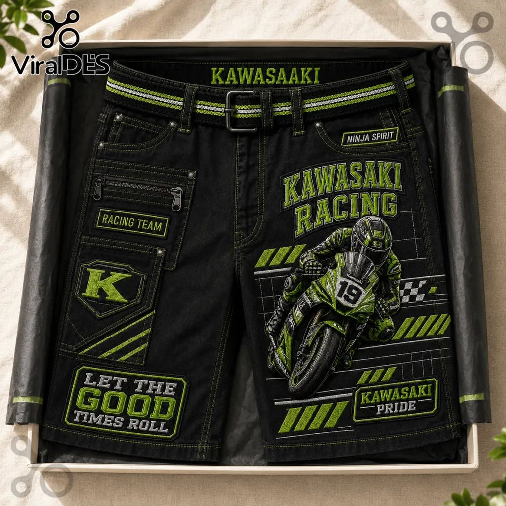 Kawasaki Racing Team Black Cargo Shorts