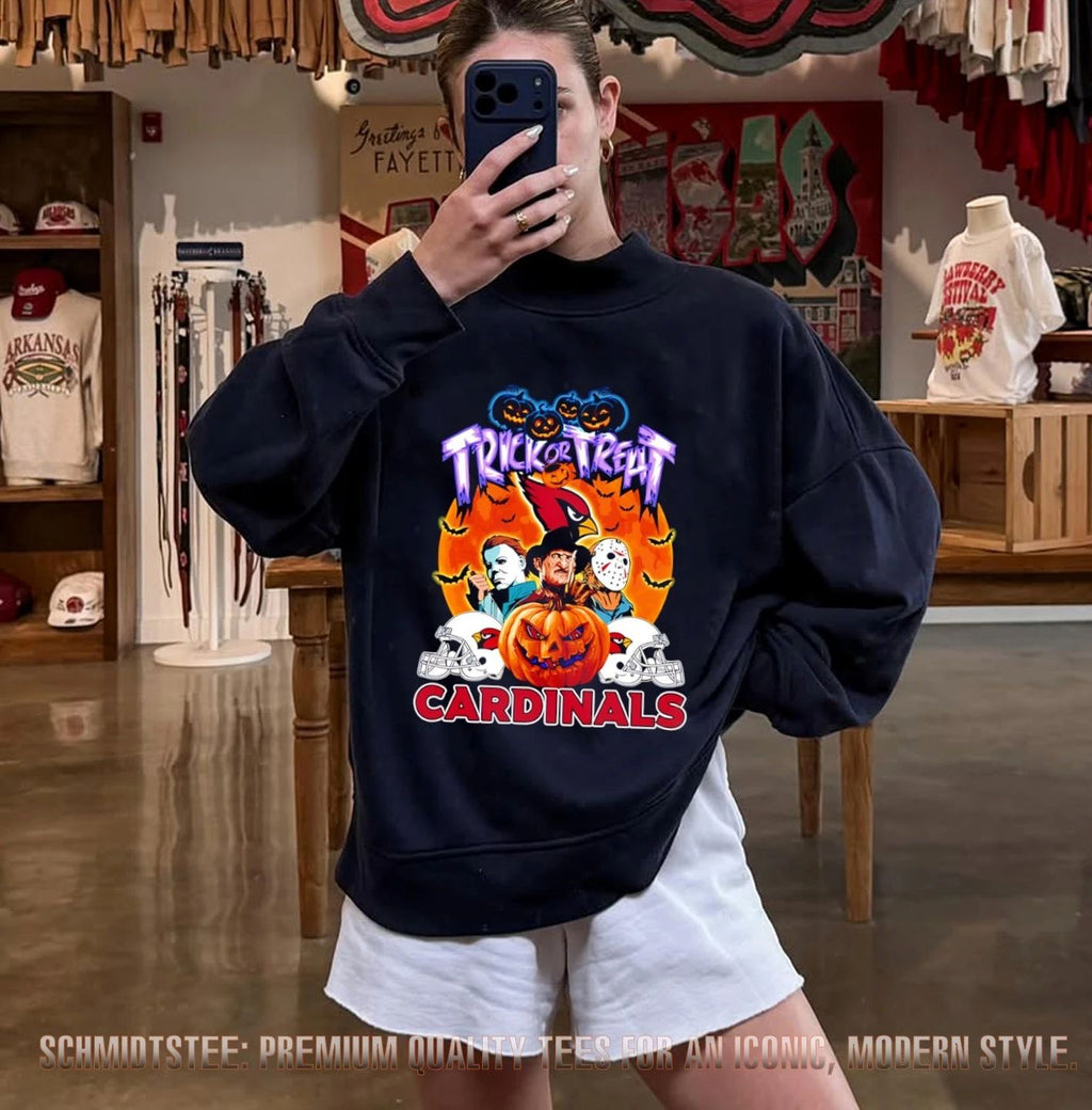 Arizona Cardinals x Trick Or Treart Horror characters Halloween shirt