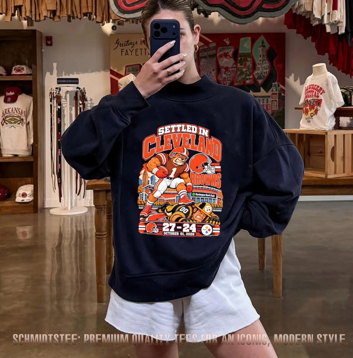 Settled in Cleveland Browns 27-24 October 01 2026 mascot shirt