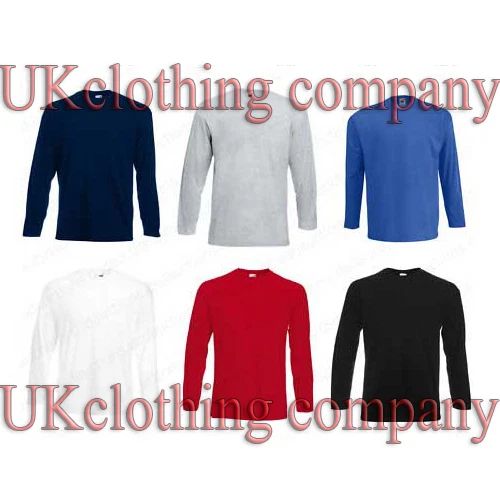 Fruit of the Loom Valueweight Long Sleeve Cotton Adult Cotton Unisex T-Shirt Top