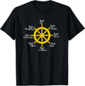 Noble Eightfold Path Buddha Dharma Wheel Wisdom Quote T-Shirt