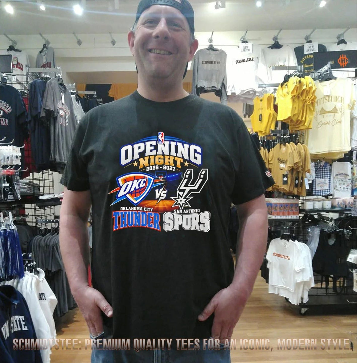 Oklahoma City Thunder vs San Antonio Spurs NBA Opening Night 2026-2027 matchup shirt