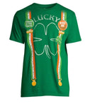 ST. PATRICK'S DAY SUSPENDERS LUCKY SHIRT BIG MEN'S GRAPHIC T-SHIRT SIZE 2XL  50☘