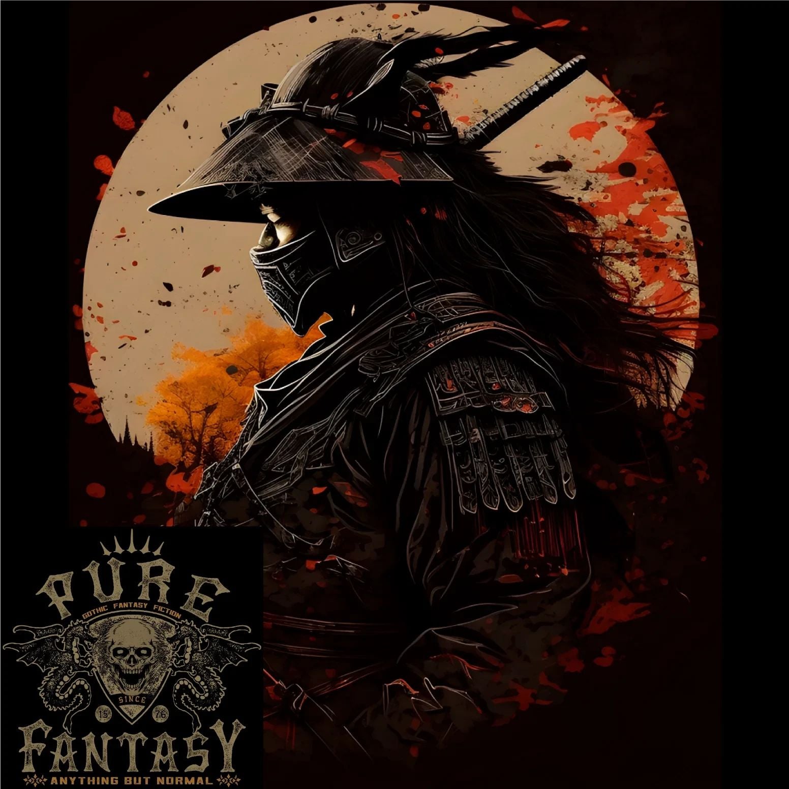 Samurai Storm Japanese Fantasy Warrior Mens Cotton T-Shirt Tee Top