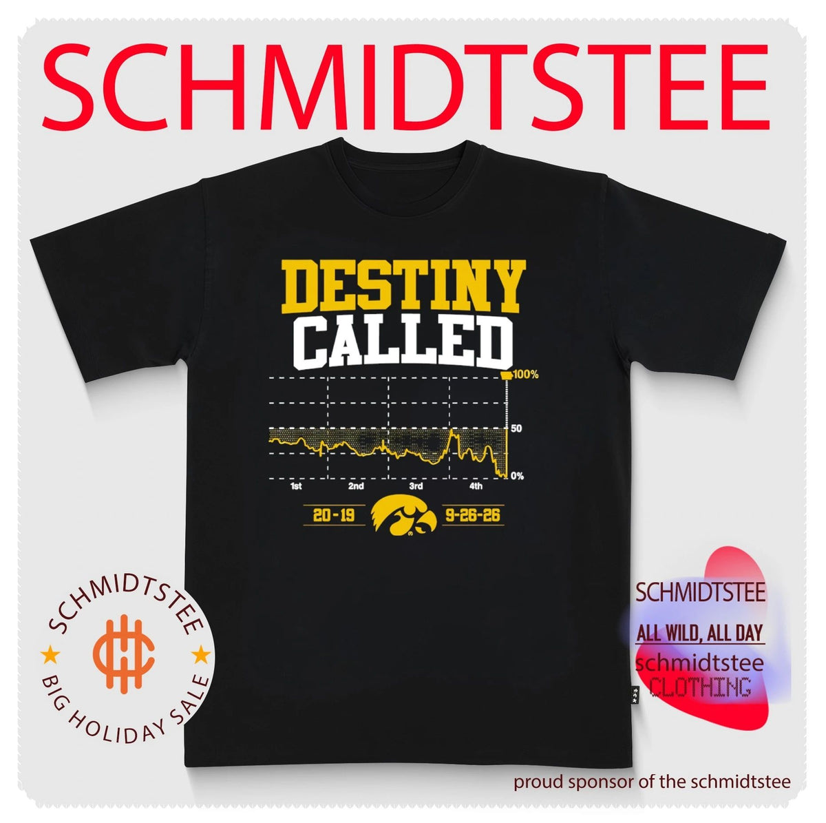 Iowa Hawkeyes Destiny Called 20-19 score stock shirt