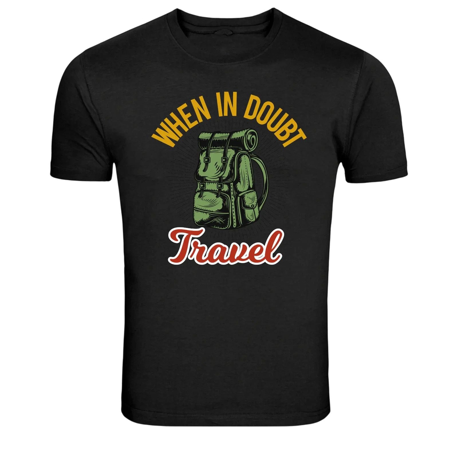 When In Doubt Travel Backpack Adventure Graphic T-Shirt