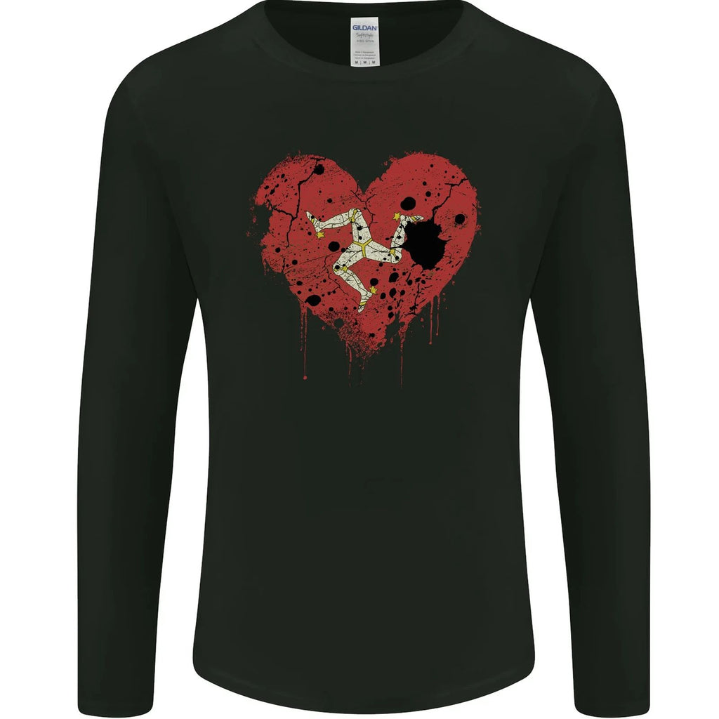Love Flag Isle of Man Football Mens Long Sleeve T-Shirt